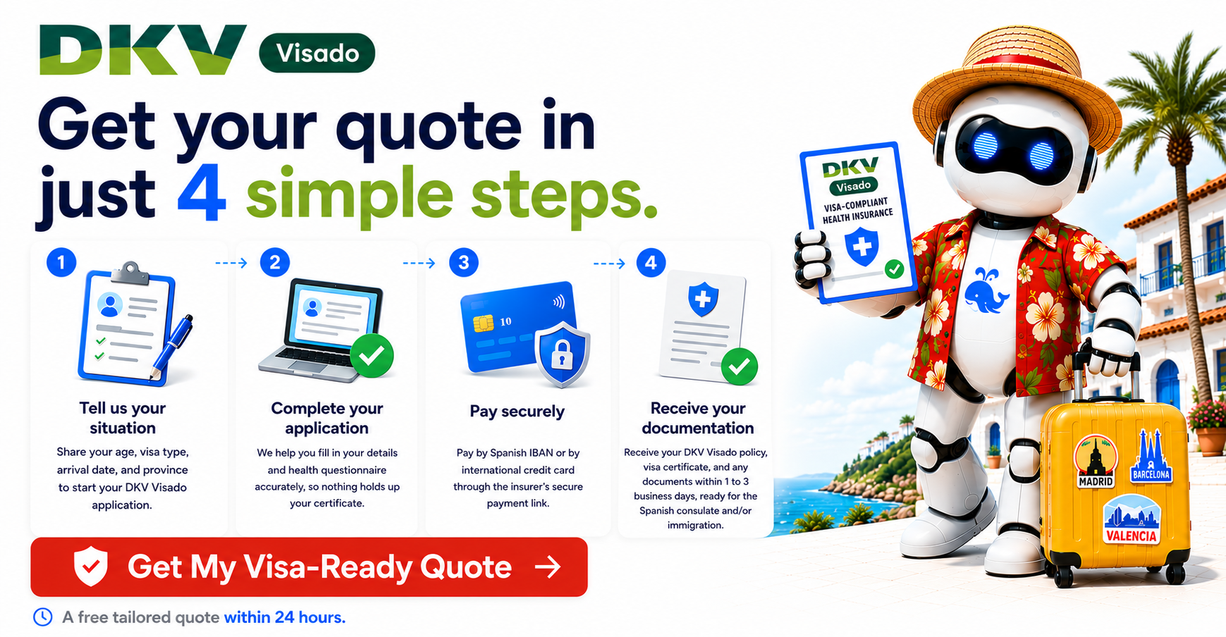 DKV Visado in 4 easy steps. Get your visa-ready quote from GuiriGuru.